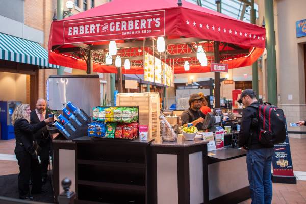 Student placing an order at Erbert and Gerbert's